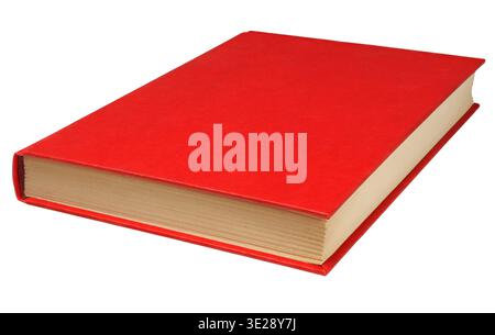 Book with red cover isolated on white background Stock Photo