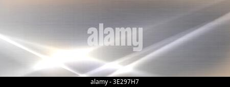 Mirror silver background with glossy metal effect and chrome gradient. Elegant glass surface with realistic light reflection and smooth steel texture. Premium shiny foil bg with subtle metallic sheen Stock Vector