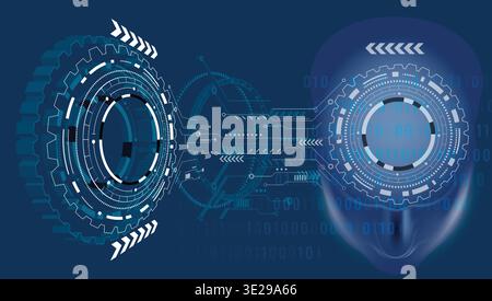 Technology machinery artificial intelligence,vector design image background Stock Vector