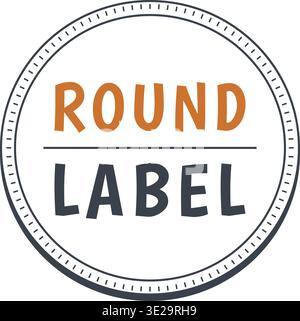 Clean circular badge illustration featuring round label text centered within a double ring border and minimal divider line. Stock Vector