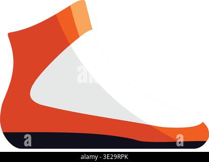Modern illustration of a low cut athletic shoe shown in side view with layered panels and a thick sole. Stock Vector