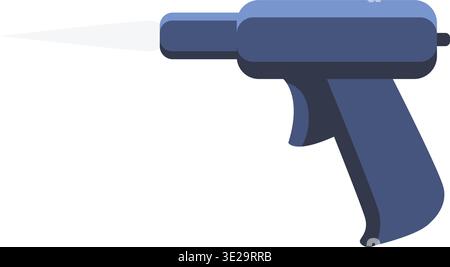 Simple illustration of a handheld hot air tool with a grip handle and short front nozzle shown in side view. Stock Vector