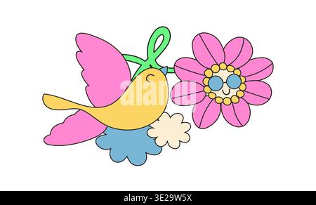 floral vector ilustration symblizing joy and friendship, perfect for printing in a frame or using in branding design. Stock Photo