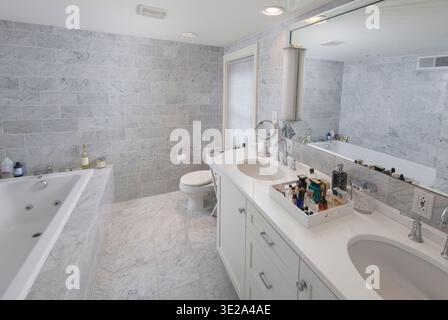 Large residential bathroom, USA Stock Photo