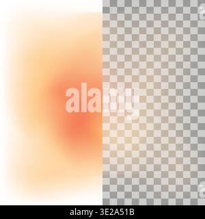 Cinematic light leak. Film overlay effect with red orange gradient and blurred holo lens bokeh. Stock Vector