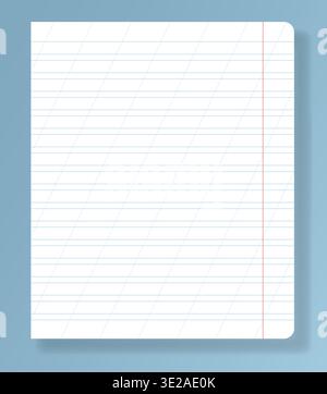 Narrow ruled paper with slanted lines for handwriting practice. Russian school notebook page vector. Stock Vector