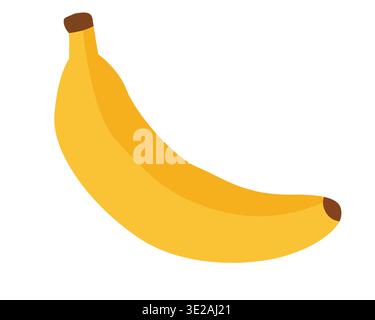 Vibrant Yellow Banana Isolated on White Background for Fresh Fruit Themes Stock Vector