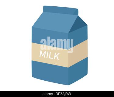 Stylish Blue Milk Carton Design for Modern Kitchen Decor Stock Vector