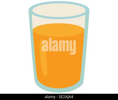Refreshing Orange Juice in a Clear Glass Stock Vector