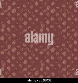 Terracotta red vector woven look texture. Seamless pattern background. Organic diamond grid backdrop in grunge look block print style. Distressed Stock Vector