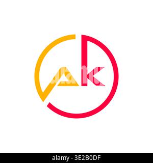 Clean and modern Initial Letter AK icon design featuring bold geometric typography, minimalist style, and professional branding feel, perfect for logo Stock Vector