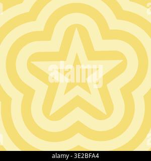 Simple and cute seamless pattern featuring white star motifs on a Yellow pastel background. Clean and minimal vector illustration perfect for nursery Stock Vector