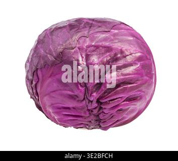 Head of ripe red cabbage isolated on white background Stock Photo