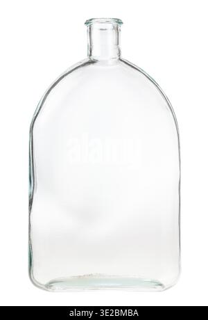 Empty colorless flask isolated on white background Stock Photo