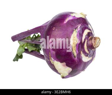 Fresh bulb of purple kohlrabi cabbage isolated on white background Stock Photo