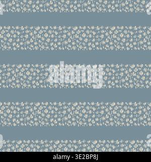 Calming blue stripe seamless vector pattern background. Relaxed organic shape horizontal striped backdrop. Coastal vibe for web design, packaging Stock Vector