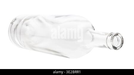 Lying empty clear bottle isolated on white background Stock Photo