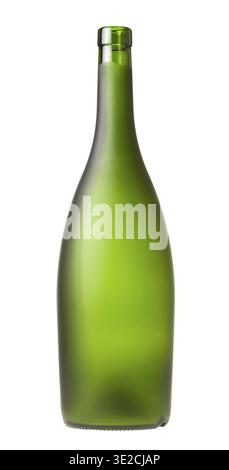 Empty green brandy bottle isolated on white background Stock Photo