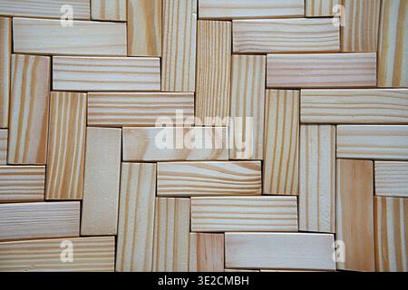 Close-up of wooden mosaic texture. High quality photo Stock Photo