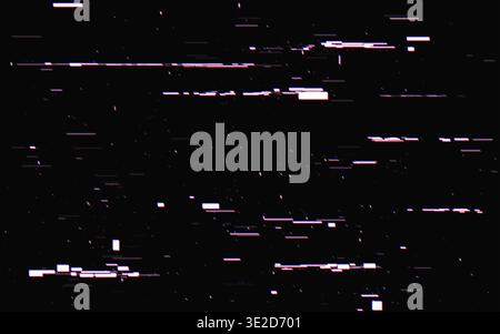 Abstract glitch background with RGB split effect. Digital distortion with noise on black backdrop. Futuristic tech interference design. Cyber error Stock Vector