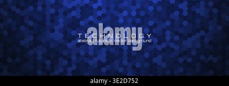 Abstract hexagon background. Futuristic technology texture with blue honeycomb mesh pattern. Modern digital science, engineering, network or business Stock Vector