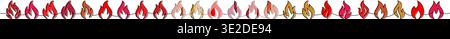 Seamless fires. Stylized flame border vector for modern design, posters, frames, invitations, and decor. Stock Vector