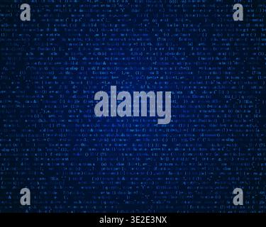 programming code or computer language on dark blue background for digital technology theme Stock Vector