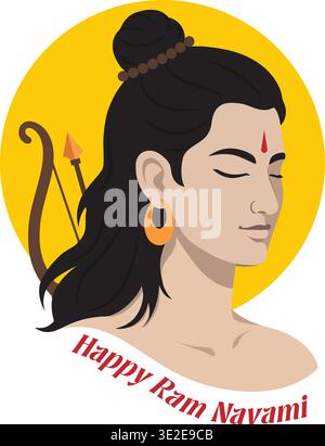 Happy Ram Navami Hindu Festival Illustration Stock Vector