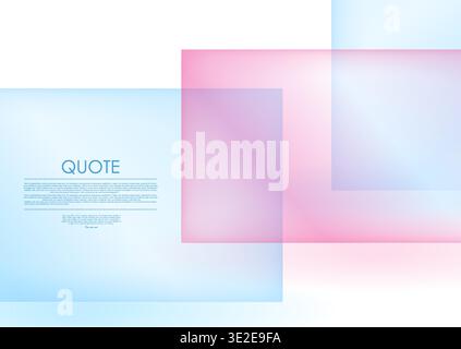 Soft pastel blue and pink glass rectangles abstract concept background. Geometric vector design Stock Vector