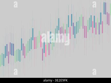 Abstract bright growing financial linear graph chart background. Vector lines tech design Stock Vector