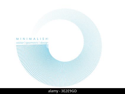 Blue minimal circular lines abstract futuristic tech background. Vector concept design Stock Vector