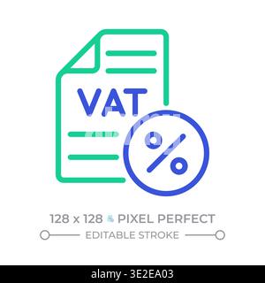 Vat two color line icon Stock Vector