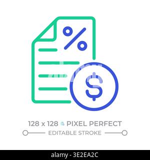 Tax two color line icon Stock Vector