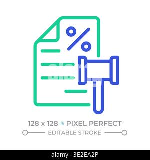 Tax penalty two color line icon Stock Vector