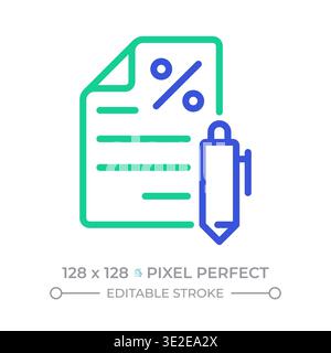 Tax form two color line icon Stock Vector