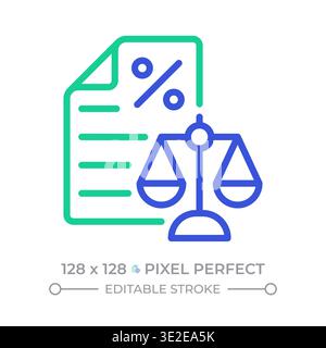 Tax law two color line icon Stock Vector