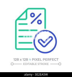 Tax form two color line icon Stock Vector