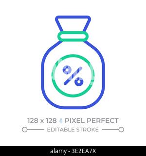Tax credit two color line icon Stock Vector