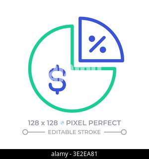 Tax rate two color line icon Stock Vector