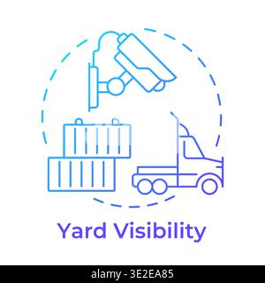 Yard visibility blue gradient concept icon Stock Vector