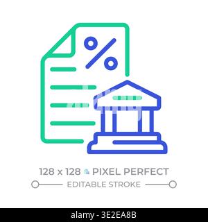 Tax office two color line icon Stock Vector