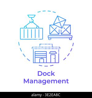 Dock management blue gradient concept icon Stock Vector