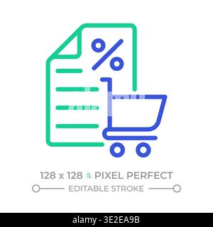 Sales tax two color line icon Stock Vector