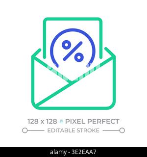 Tax letter two color line icon Stock Vector