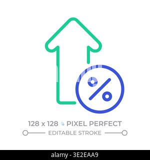 Interest rate two color line icon Stock Vector