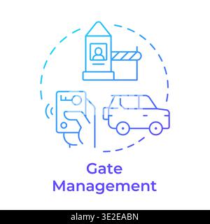 Gate management blue gradient concept icon Stock Vector