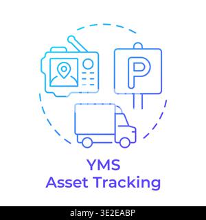 Asset tracking blue gradient concept icon Stock Vector