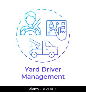 Yard driver management blue gradient concept icon Stock Vector
