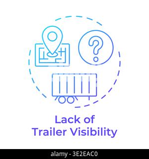 Lack of trailer visibility blue gradient concept icon Stock Vector