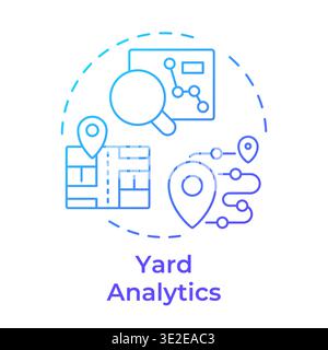 Yard analytics blue gradient concept icon Stock Vector